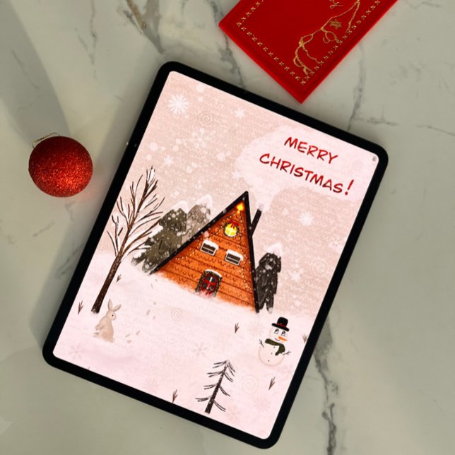 Flat Greeting Card "Cosy Christmas" handgezeichnet Karte (Von Creator hochgeladen)