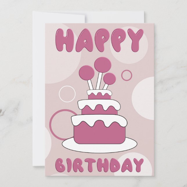 Flat Greeting Card Happy Birthday Karte (Vorderseite)