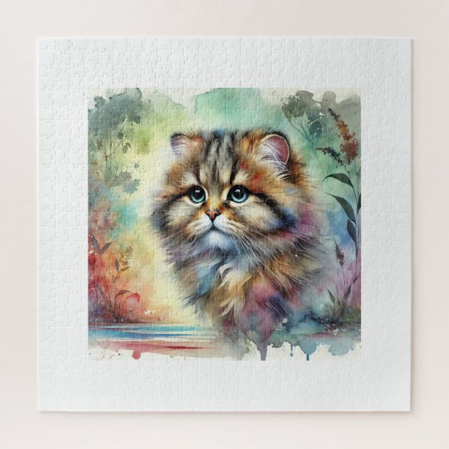Flat Headed Cat 101024AREF119 - Watercolor (Vertikal)