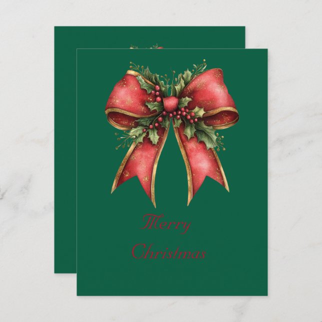 Flat Holiday Card Feiertagskarte (Vorne/Hinten)