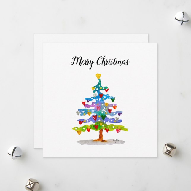 Flat Holiday Card Feiertagskarte (Vorderseite/Rückseite Beispiel)