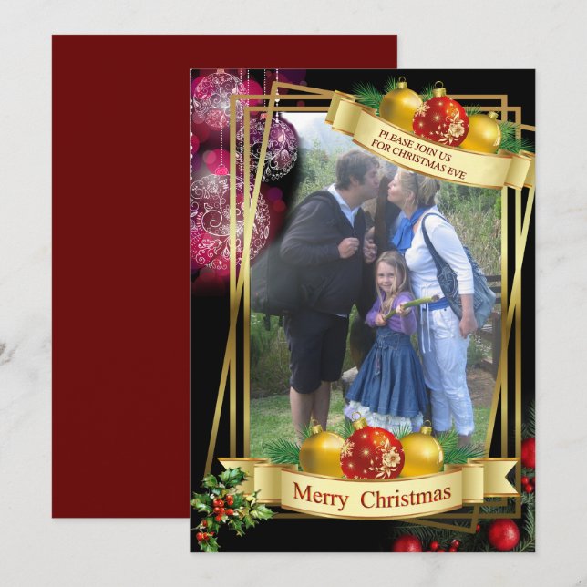 Flat Holiday Card Feiertagskarte (Vorne/Hinten)