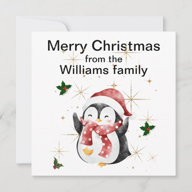 Flat Holiday Card Feiertagskarte (Vorderseite)