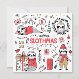 Flat Holiday Card Feiertagskarte