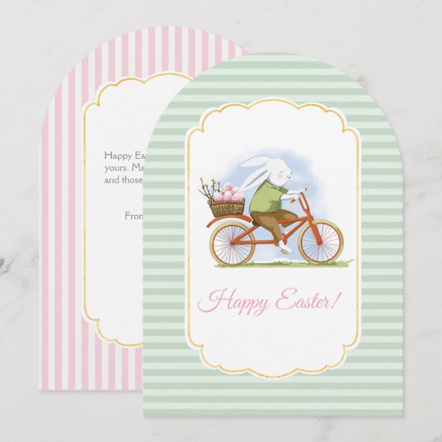 Flat Holiday Card "Happy Easter" . Einladung (Vorne/Hinten)