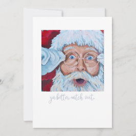 Flat Holiday Card mit Malerei auf Santa Feiertagskarte