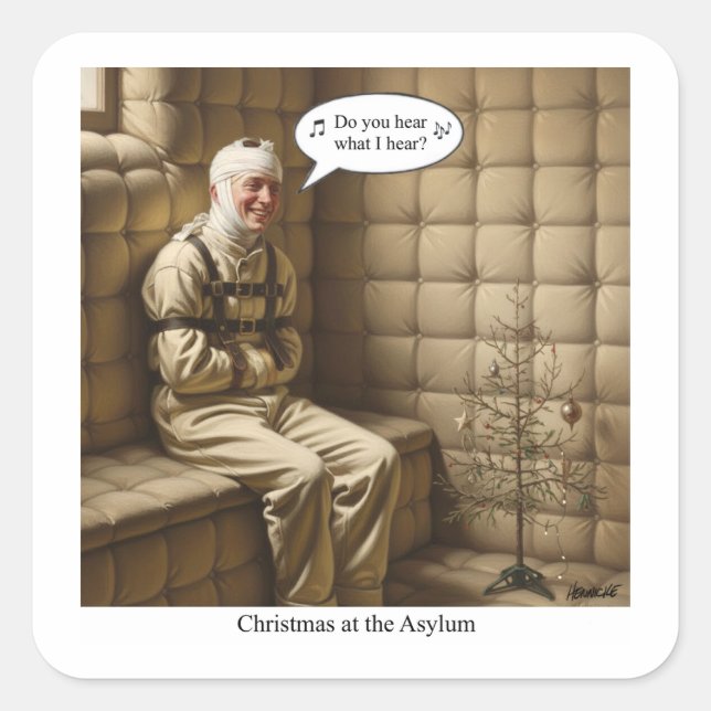 Flat Holiday Card Quadratischer Aufkleber (Vorderseite)