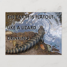 Flat Lizard Postcard - Flat Earth Meme Postkarte