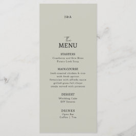 Flat Menu Hochzeit Minimalistisch modern. Menükarte