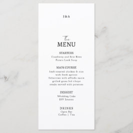 Flat Menu Hochzeit Minimalistisch modern. Menükarte