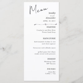 Flat Menu Hochzeit Minimalistisch modern. Menükarte