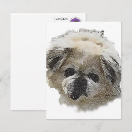 Flat Note Card Louis Newie die Rettung Pekingese Mitteilungskarte