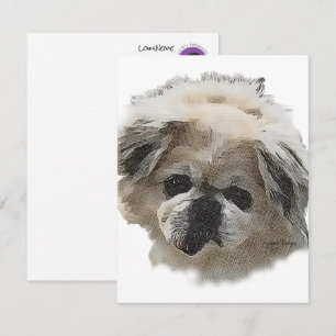 Flat Note Card Louis Newie die Rettung Pekingese Mitteilungskarte
