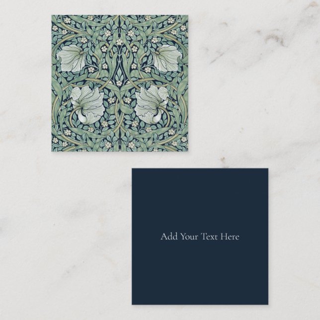 FLAT NOTE CARD : WILLIAM MORRIS : PIMPERNEL MITTEILUNGSKARTE (Vorne/Hinten)