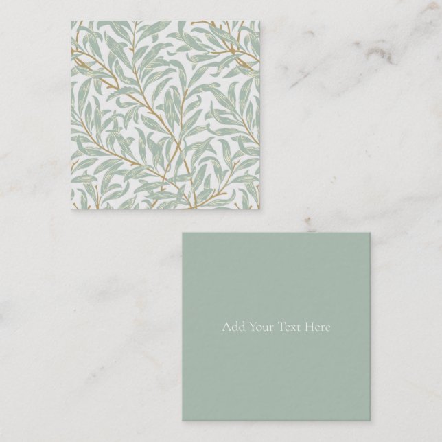 FLAT NOTE CARD : WILLIAM MORRIS : WILLOW MITTEILUNGSKARTE (Vorne/Hinten)