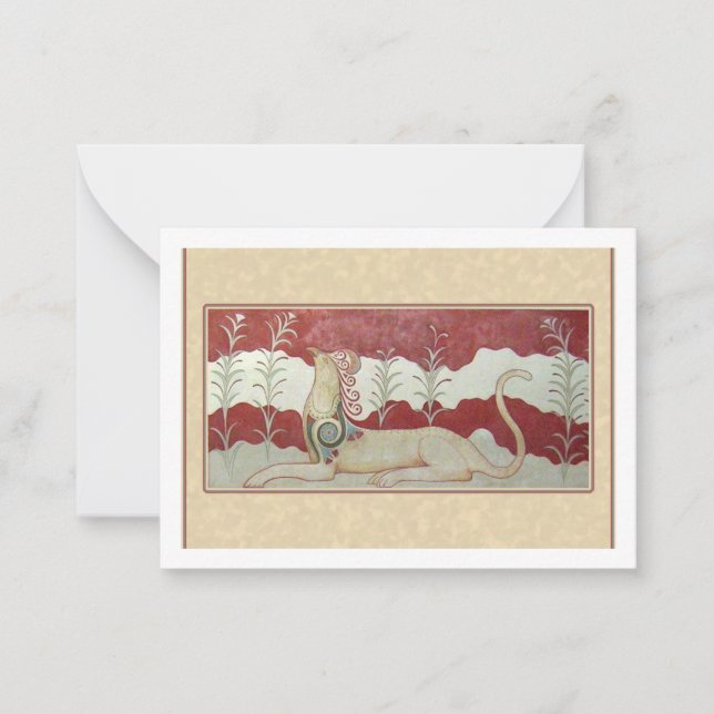 Flat Note Card with Minoan Grifon Mitteilungskarte (Vorderseite)