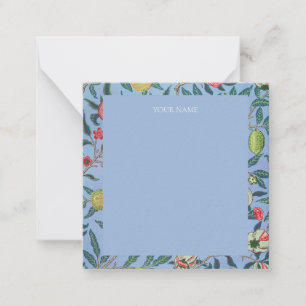 FLAT NOTECARD : WILLIAM MORRIS "BLAUE POMEGRANATES MITTEILUNGSKARTE