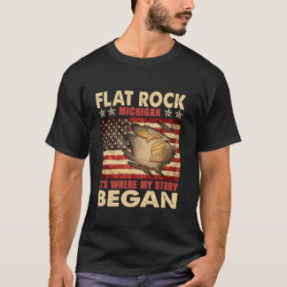 Flat Rock Michigan USA Flag 4. Juli Long Sleev T-Shirt