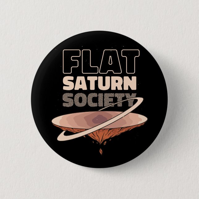 Flat Saturn Society - Wissenschaftsdesign Button (Vorderseite)