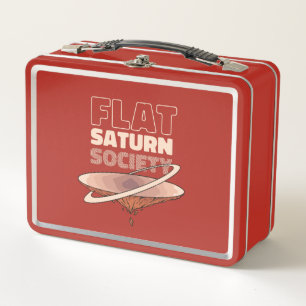 Flat Saturn Society - Wissenschaftsdesign Metall Brotdose