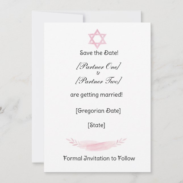 Flat Save The Date Card (Vorderseite)