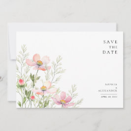 Flat Save the Date Card für eine Wildblume Hochzei