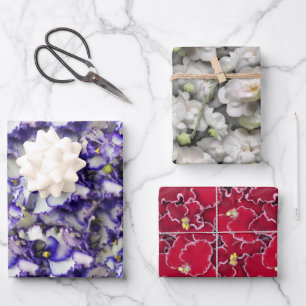 Flat Sheet-Set von 3 Geschenkpapier Set