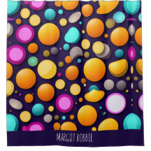 Flat Smile Circles Orange Blue Retro Muster