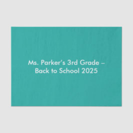 Flat Teal Background – Back-to-School Texture Seidenpapier
