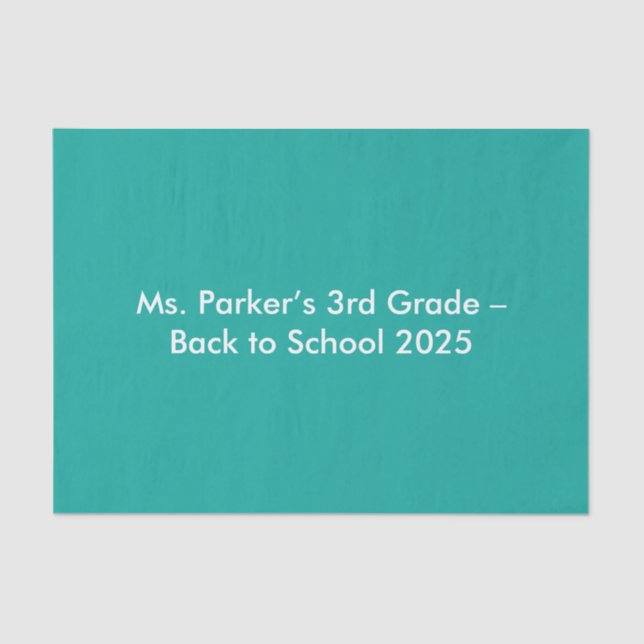 Flat Teal Background – Back-to-School Texture Seidenpapier (Vorderseite)
