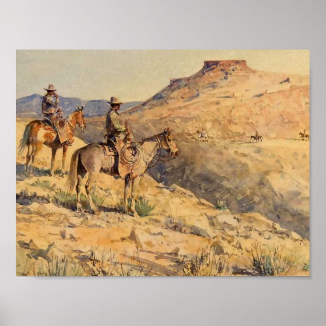 Flat-Top Riders von Edward Borein Poster (Vorne)