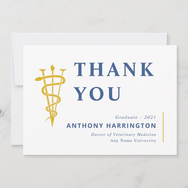 Flat Veterinary Symbol Blue Mais Dankeschön Karte (Vorderseite)
