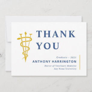 Flat Veterinary Symbol Blue Mais Dankeschön Karte