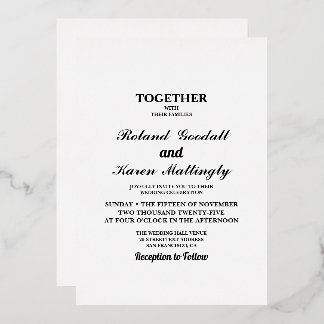 Flat Wedding Folieneinladung