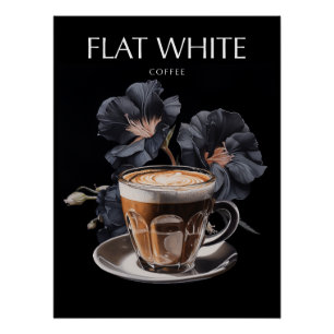Flat White Kaffee Kunst Poster