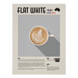 Flat White Kaffee Poster