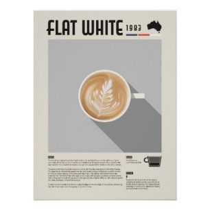 Flat White Kaffee Poster
