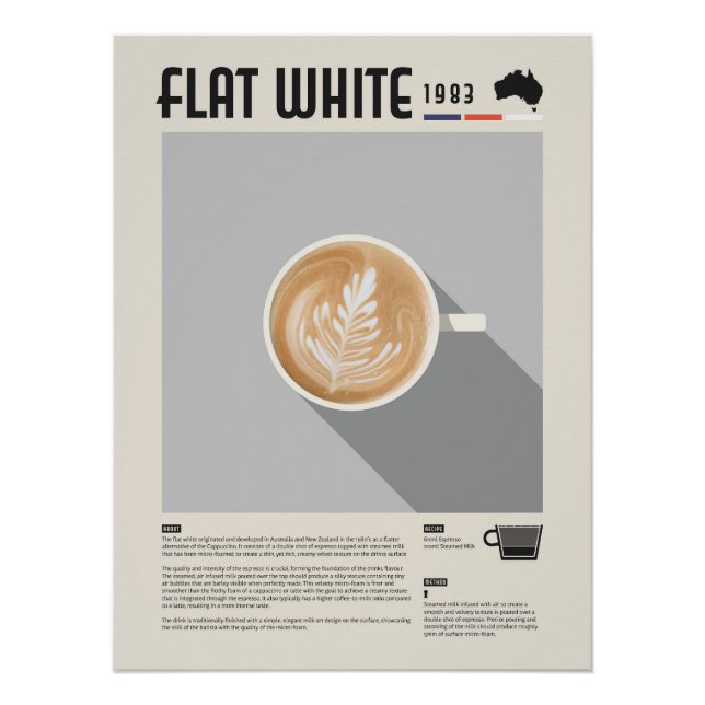 Flat White Kaffee Poster (Vorderseite)