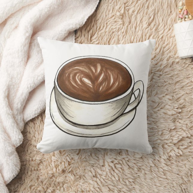 Flat White Latte Cappuccino Coffee Shop Barista Kissen (Decke)