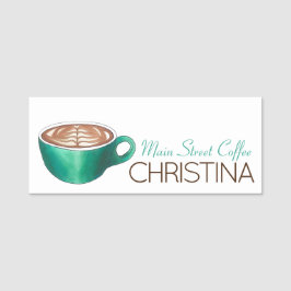Flat White Latte Cappuccino Coffee Shop Barista Namensschild
