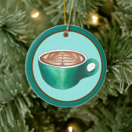 Flat White Latte Cappuccino Coffee Shop Café Keramik Ornament