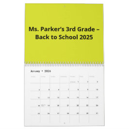 Flat Yellow Background – Back-to-School Texture Kalender