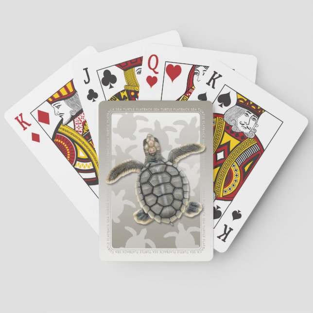 Flatback Meeresschildkrötehatchlings-Spielkarten Spielkarten (Rückseite)