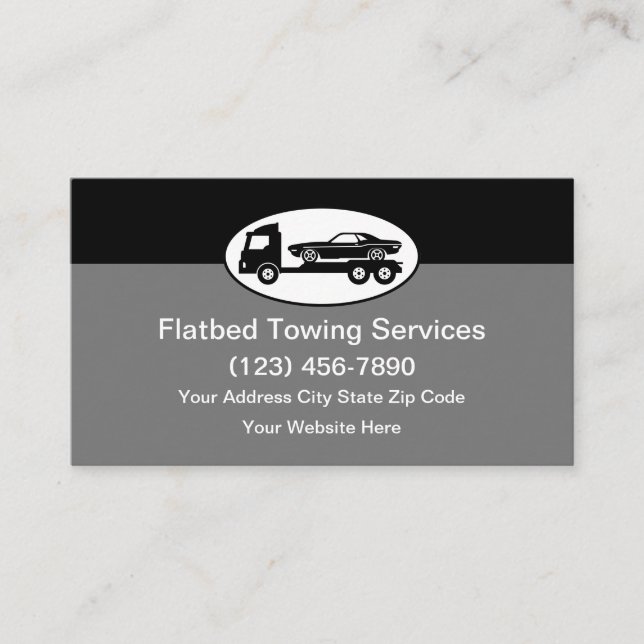 Flatbed Towing Modern Business Cards Visitenkarte (Vorderseite)