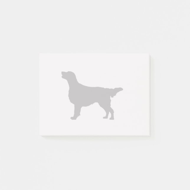 Flatbeschichtete Retriever Silhouette Liebe Hunde Post-it Klebezettel (Vorderseite)