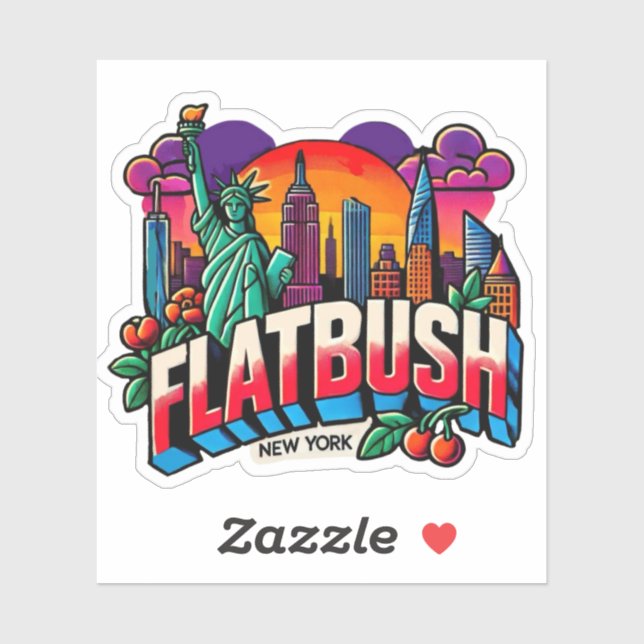 Flatbush, New York City Aufkleber (Blatt)