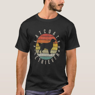 Flatcoated Retriever Pfote Vintage Retro Vater Mut T-Shirt