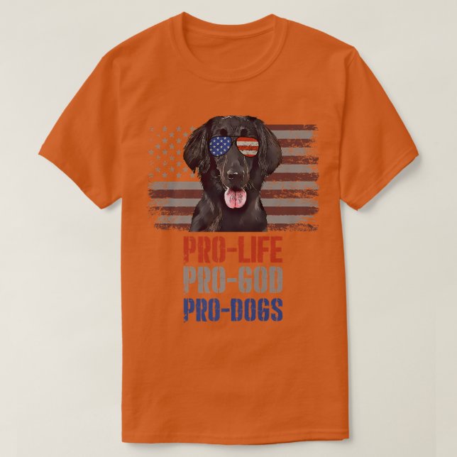FlatCoated Retrievers Pro Life Pro God Pro Hunde T-Shirt (Design vorne)