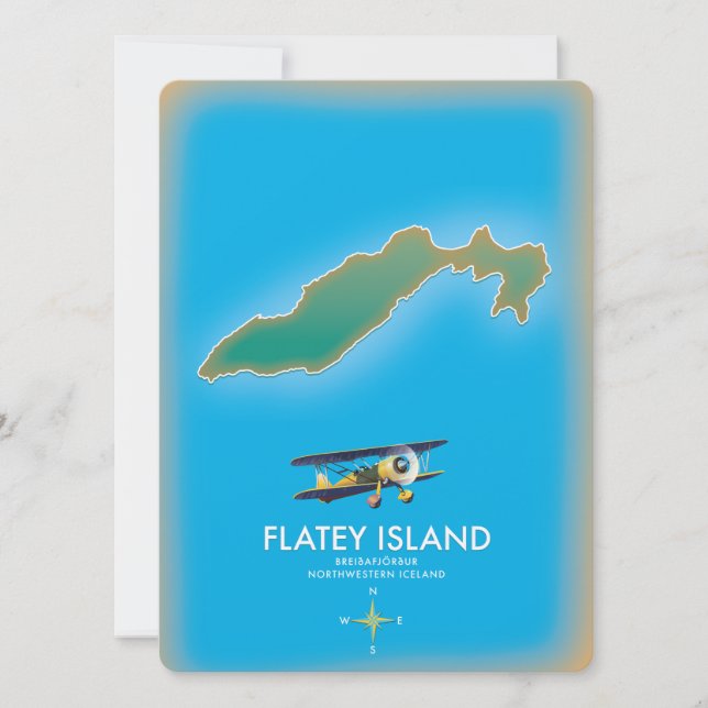 Flatey, Breiðafjörður, Carte Islande (Devant)