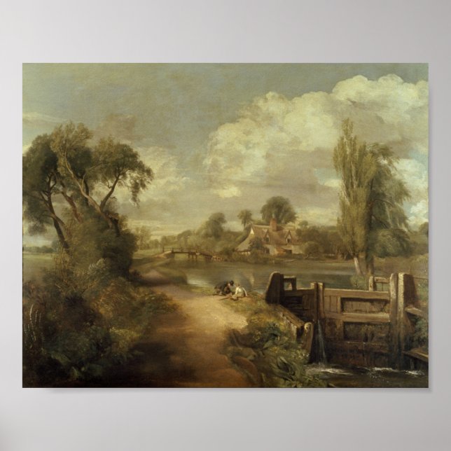 Flatford Lock (nach John Constable) Poster (Vorne)
